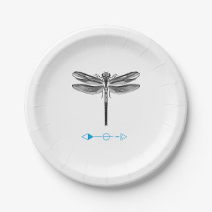 dragonfly-film met mode-stijl van insecteninsect L Papieren Bordje