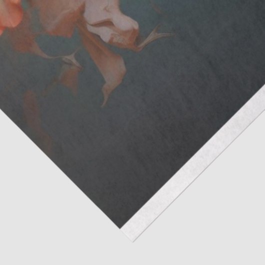 Dragonfly fladdert over perzikbloemen decoupage tissuepapier (Detail)