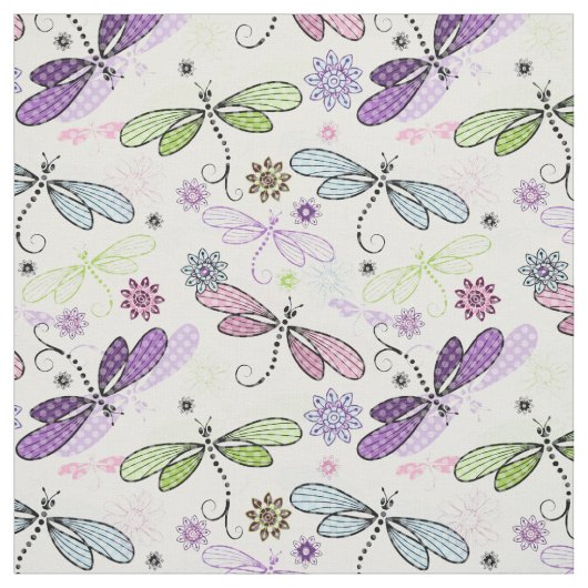 Dragonfly Flight - kleine lettertjes Stof (Swatch)