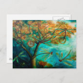 Dragonfly Flirtation Briefkaart (Voorkant / Achterkant)