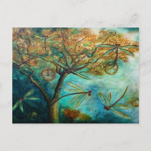 Dragonfly Flirtation Briefkaart (Voorkant)