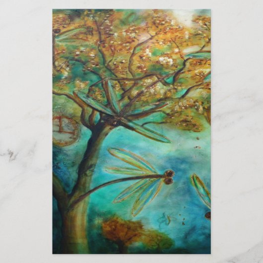 Dragonfly Flirtation Briefpapier (Voorkant)