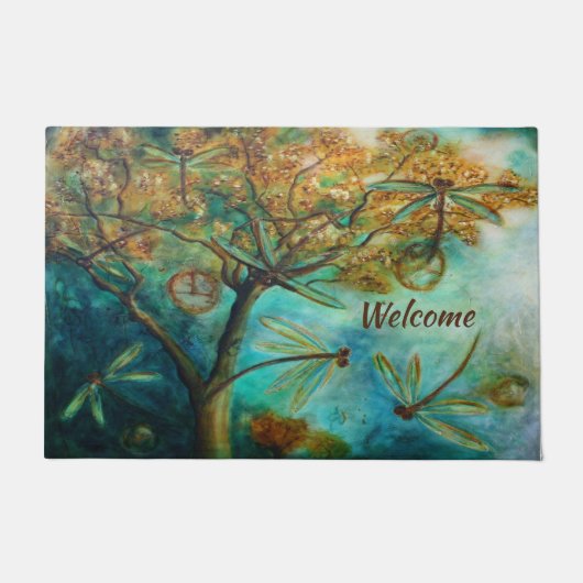 Dragonfly Flirtation Deurmat (Voorkant)