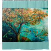 Dragonfly Flirtation Douchegordijn (Voorkant)