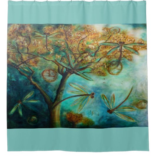 Dragonfly Flirtation Douchegordijn (Voorkant)