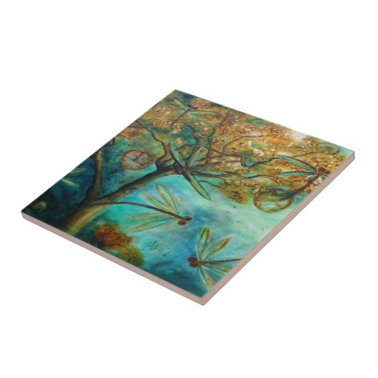 Dragonfly Flirtation Tegeltje (Zijkant)