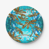 Dragonfly Flit Bubbles Papieren Bordje (Voorkant)