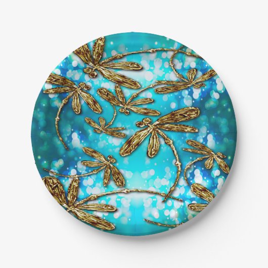 Dragonfly Flit Bubbles Papieren Bordje (Voorkant)