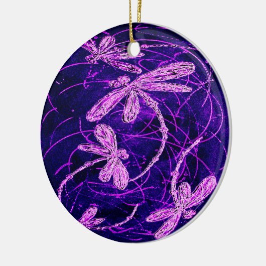 Dragonfly Flit Disco Keramisch Ornament (Links)