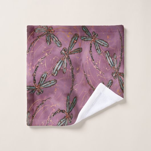 Dragonfly Flit Dusky Roos Bad Handdoek (Wasdoekje)