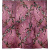 Dragonfly Flit Dusky Roos Douchegordijn (Voorkant)