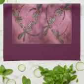 Dragonfly Flit Dusky Roos keukenhanddoek (Gevouwen)