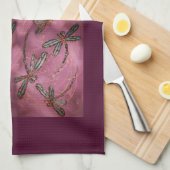 Dragonfly Flit Dusky Roos keukenhanddoek (Quarter Fold)