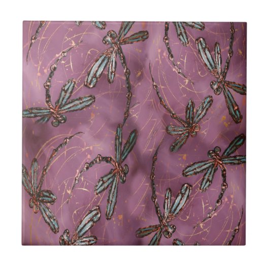 Dragonfly Flit Dusky Roos Tegeltje (Voorkant)