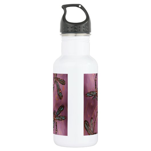 Dragonfly Flit Dusky Roos Waterfles (Achterkant)