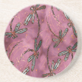 Dragonfly Flit Dusky Roos Zandsteen Onderzetter