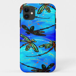 Dragonfly Flit Electric Blue iPhone 11 Hoesje