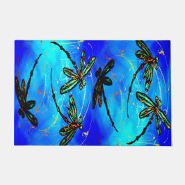 Dragonfly Flit Electric Blue Deurmat