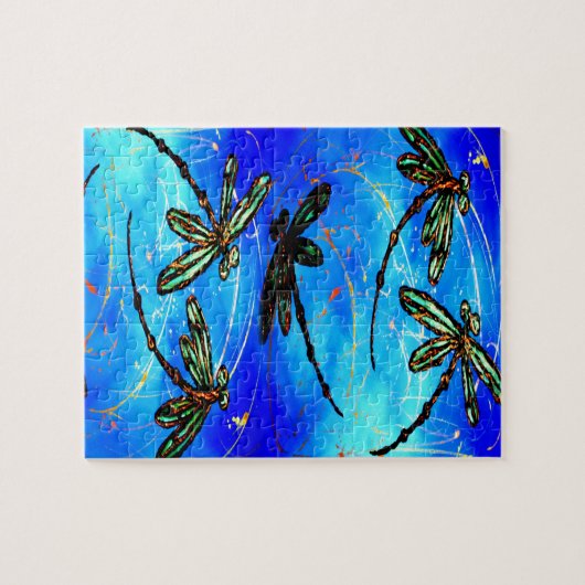 Dragonfly Flit Electric Blue Legpuzzel (Horizontaal)