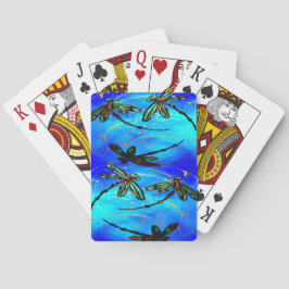 Dragonfly Flit Electric Blue Pokerkaarten