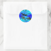 Dragonfly Flit Electric Blue Ronde Sticker (Tas)