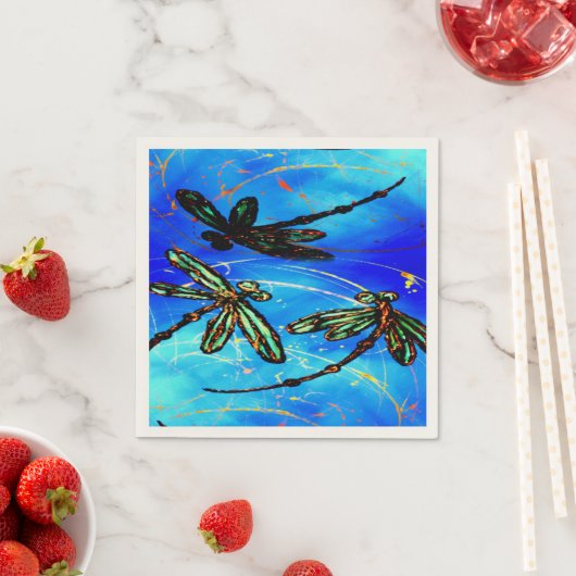 Dragonfly Flit Electric Blue Servet (Insitu)