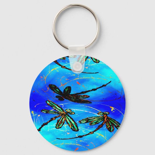 Dragonfly Flit Electric Blue Sleutelhanger (Voorkant)