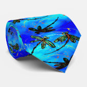Dragonfly Flit Electric Blue Stropdas (Opgerold)