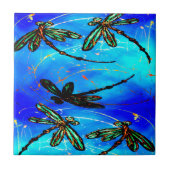 Dragonfly Flit Electric Blue Tegeltje (Voorkant)