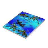 Dragonfly Flit Electric Blue Tegeltje (Zijkant)