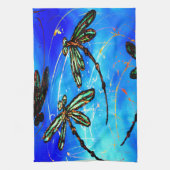 Dragonfly Flit Electric Blue Theedoek (Verticaal)