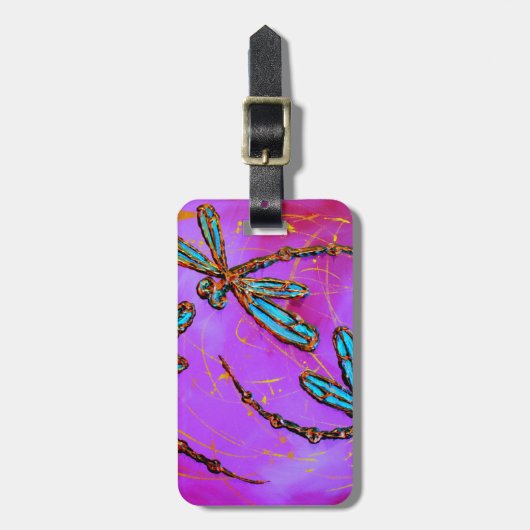 Dragonfly Flit Electric Roze Bagagelabel (Voorkant verticaal)