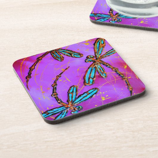 Dragonfly Flit Electric Roze Drankjes Onderzetter (Linkerzijde)