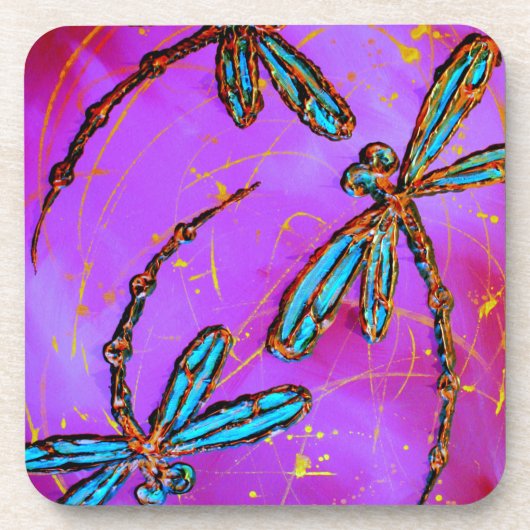 Dragonfly Flit Electric Roze Drankjes Onderzetter (Voorkant)