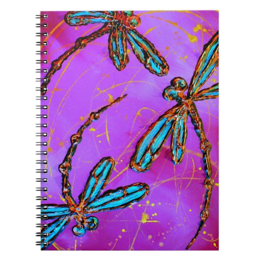 Dragonfly Flit Electric Roze Notitieboek (Voorkant)
