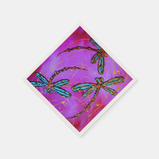 Dragonfly Flit Electric Roze Servet (Hoek)