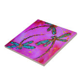 Dragonfly Flit Electric Roze Tegeltje (Zijkant)