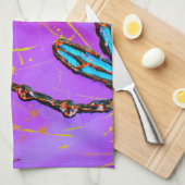 Dragonfly Flit Electric Roze Theedoek (Quarter Fold)