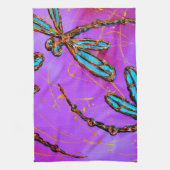 Dragonfly Flit Electric Roze Theedoek (Verticaal)