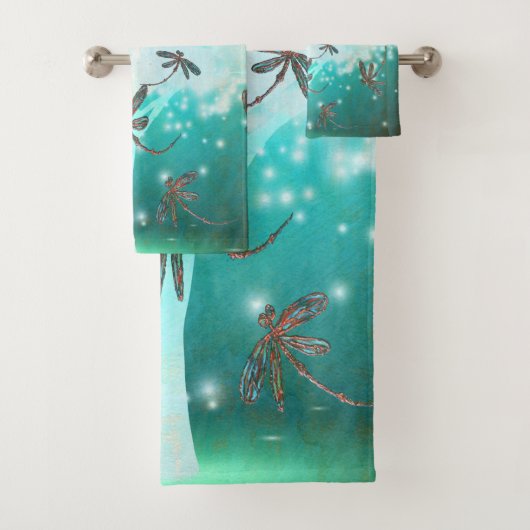 Dragonfly Flit Glow Tree Bad Handdoek (Insitu)