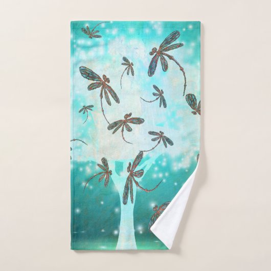 Dragonfly Flit Glow Tree Bad Handdoek (Handdoek)