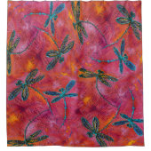 Dragonfly Flit Hot Fuchsia Douchegordijn (Voorkant)