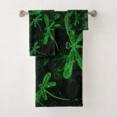 Dragonfly Flit Neon Green Bath Towel Set Bad Handdoek (Insitu)