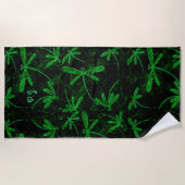 Dragonfly Flit Neon Green Beach Towel Strandlaken (Voorkant)