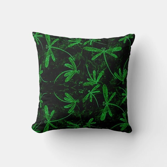 Dragonfly Flit Neon Green Kussen (Voorkant)