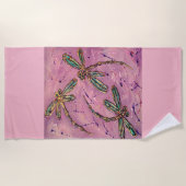 Dragonfly Flit Pink Fizz Strandlaken (Voorkant)