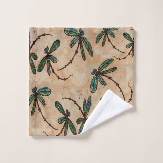Dragonfly Flit Rustic Cream Bad Handdoek (Wasdoekje)