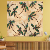 Dragonfly Flit Rustic Cream Canvas Afdruk (Insitu (Woonkamer))