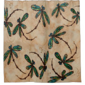 Dragonfly Flit Rustic Cream Douchegordijn (Voorkant)