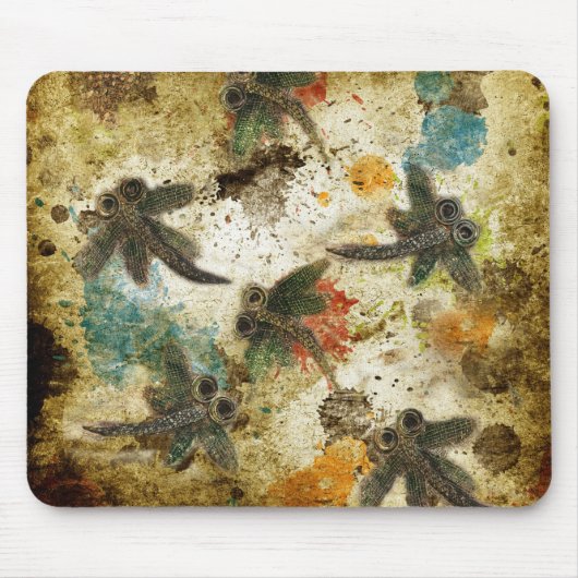 Dragonfly Flit Rustic Splash Muismat (Voorkant)